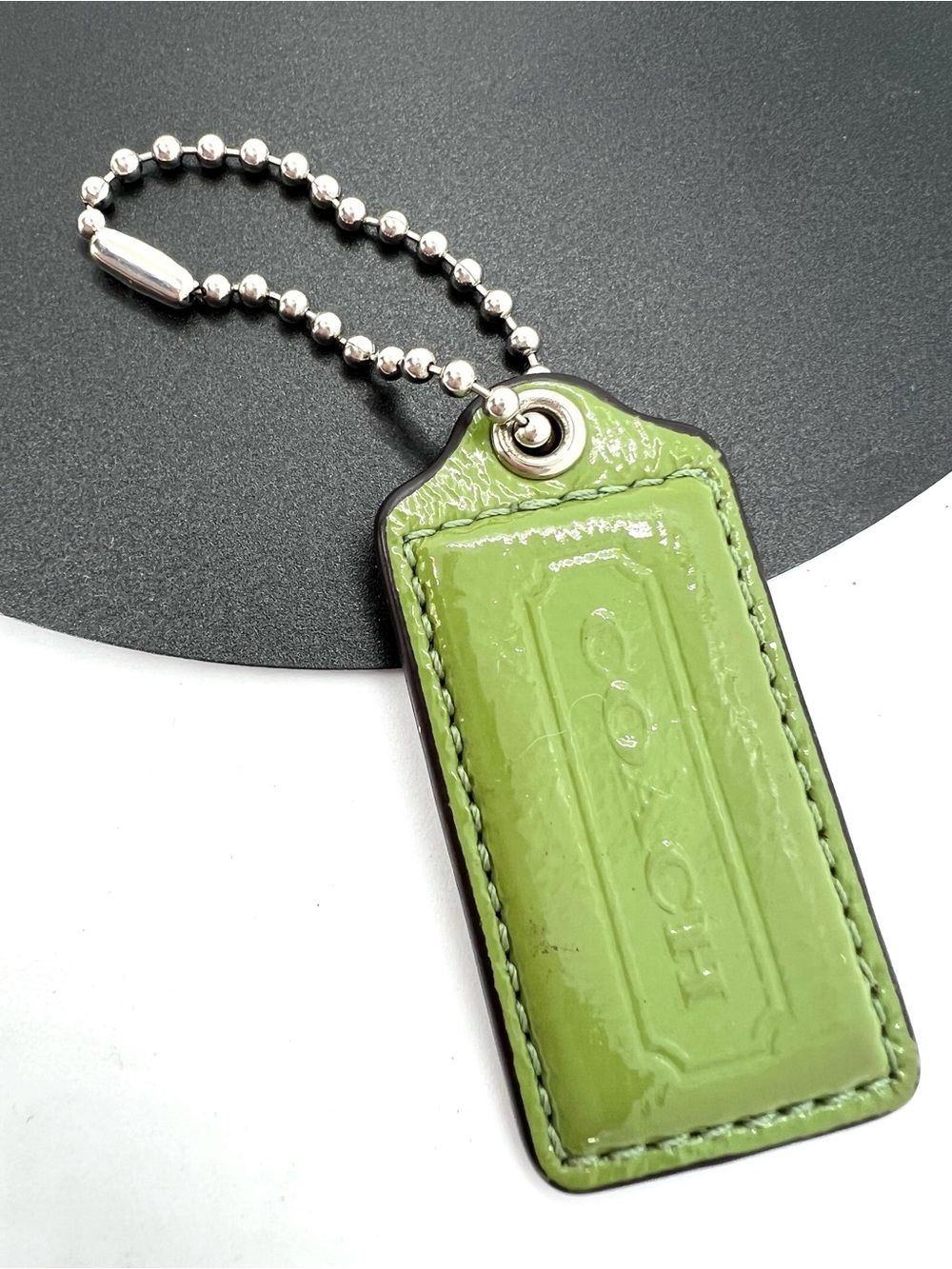 Coach Green Patent Leather Lozenge Hang Tag Purse Charm Replacement